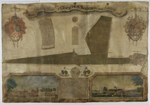 1229-2 Kaart van het huis Goed ten Bosch bij Maarssen met de daarbij behorende landerijen. Met afbeeldingen van de ...